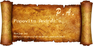 Popovits András névjegykártya